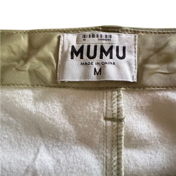 Show Me Your Mumu Tribeca Faux Leather Flare Pants in Sage Green Size Medium - Picture 5 of 6